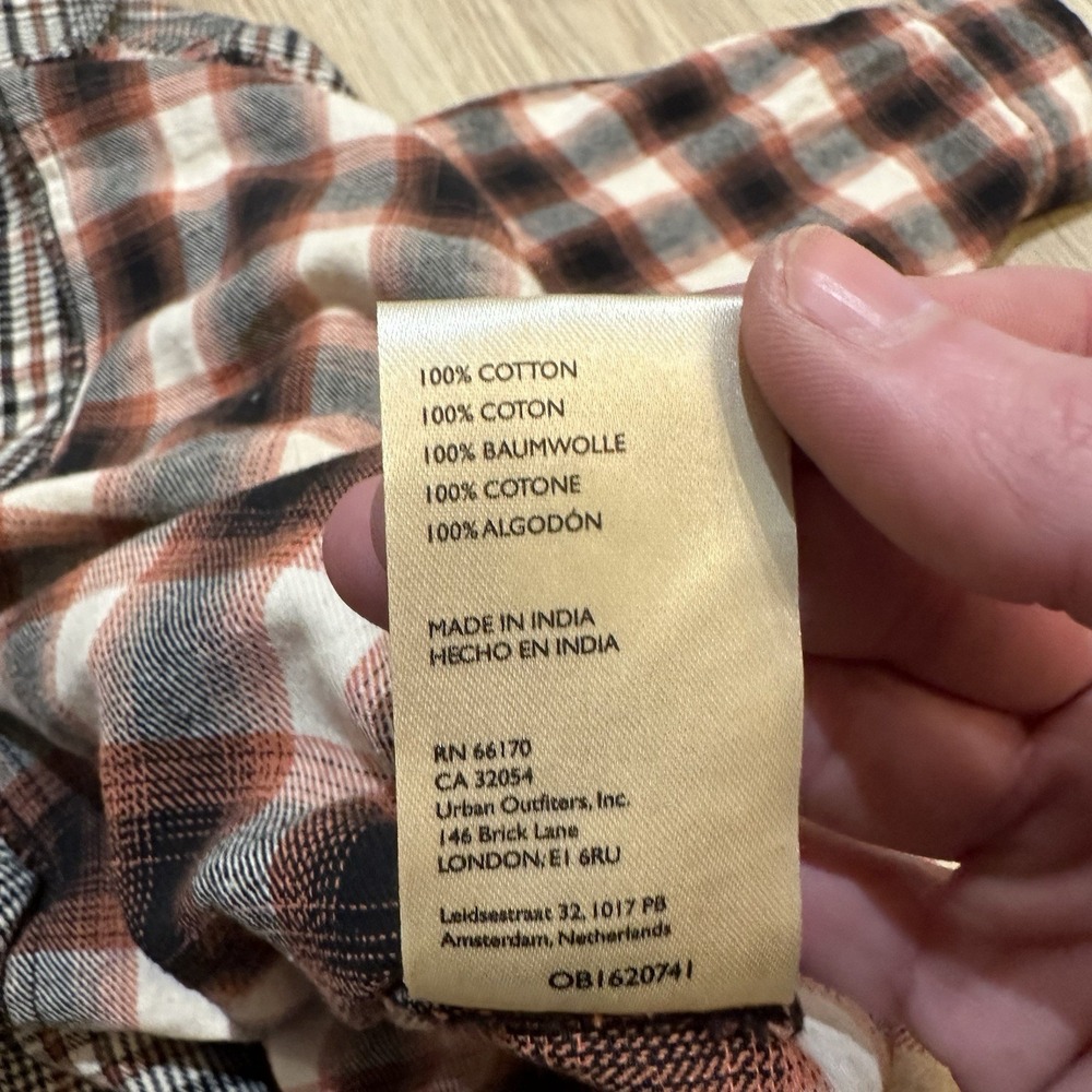 FREE PEOPLE Wildfire Mixed Plaid Flannel Long Sleeve Top Boho XS Oversized! EUC - Picture 9 of 11